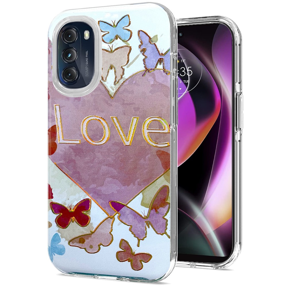 For Motorola Moto G 5G 2022 Stylish Gold Layer Design Hybrid Hard PC Case Cover - 第 27/44 張圖片