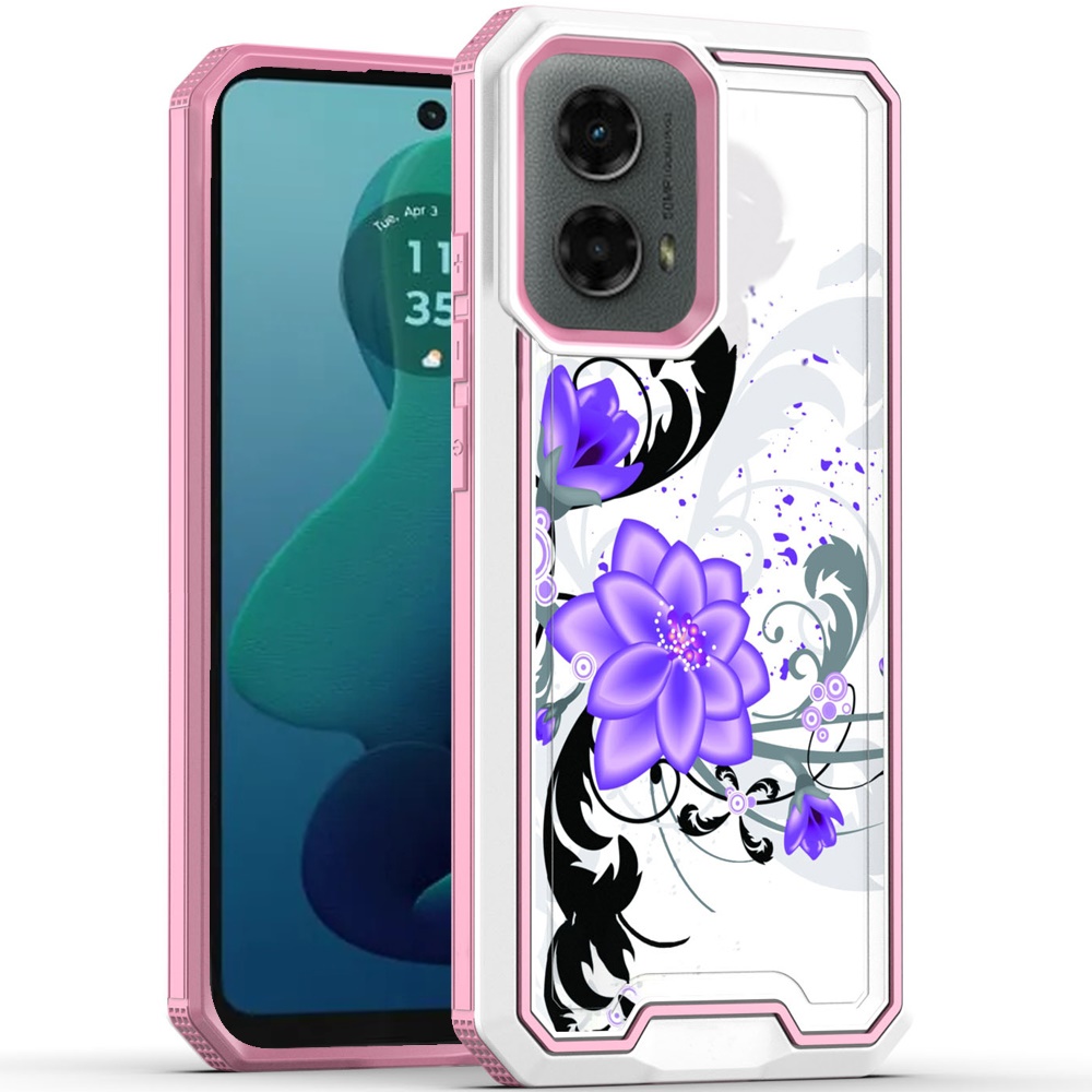 For Motorola Moto G 5G 2024 Modern Design Hybrid Hard + TPU Rubber Case Cover - Picture 54 of 76
