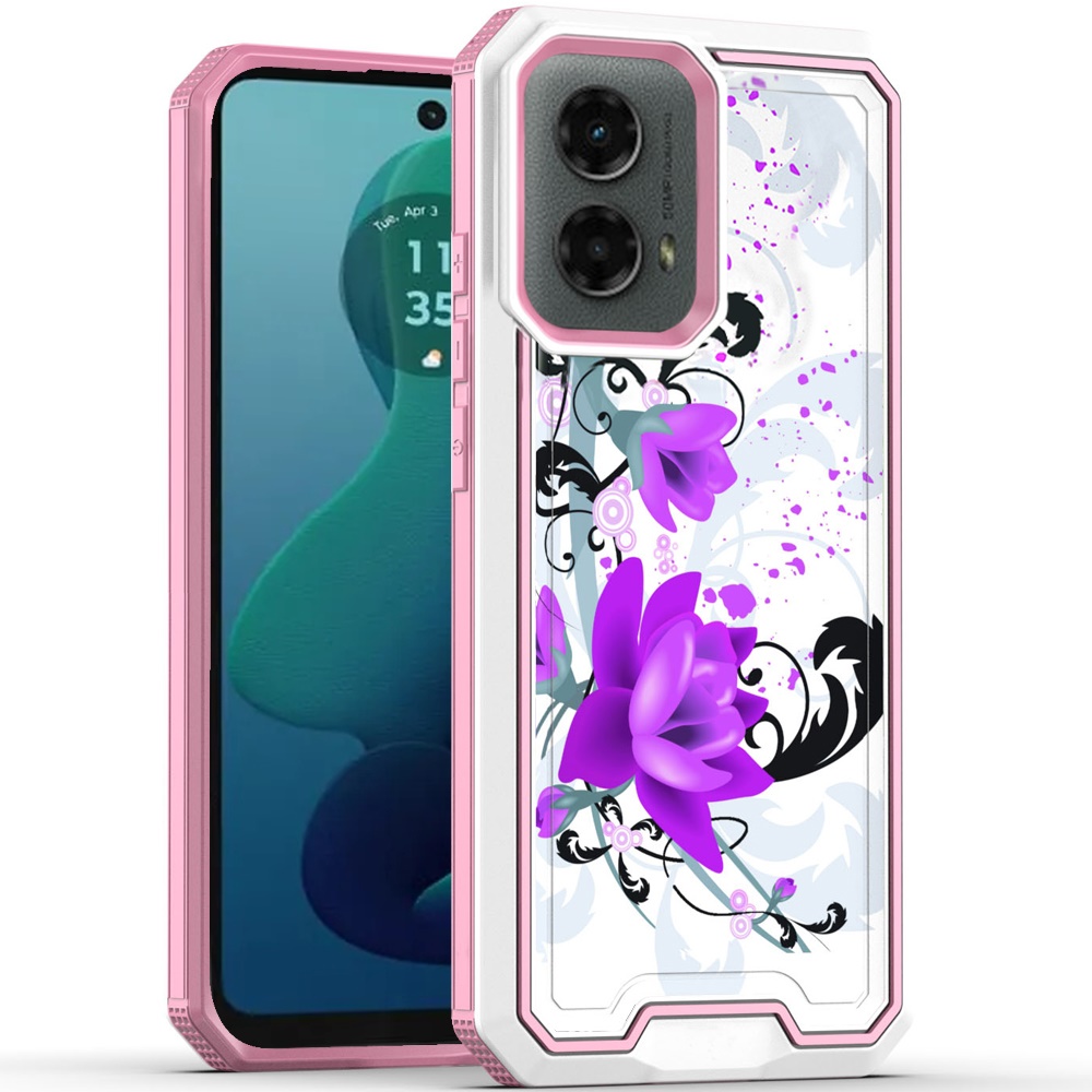 For Motorola Moto G 5G 2024 Modern Design Hybrid Hard + TPU Rubber Case Cover - Picture 38 of 76