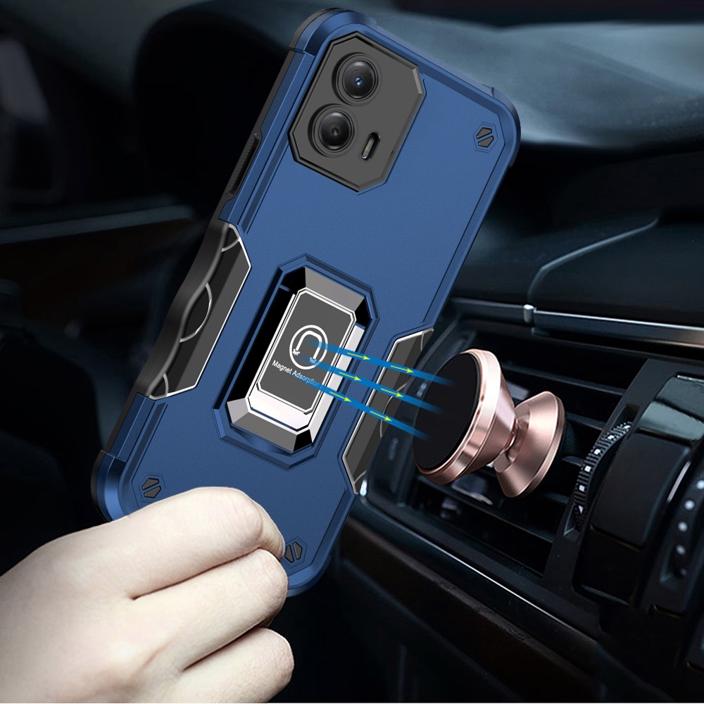 For Motorola G Power 5G (2024) Hybrid with Magnetic Ring Holder Stand Case Cover - Picture 14 of 81
