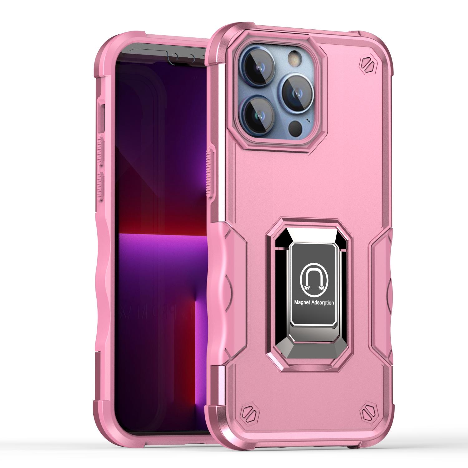 For Motorola G Power 5G (2024) Hybrid with Magnetic Ring Holder Stand Case Cover - Picture 68 of 81