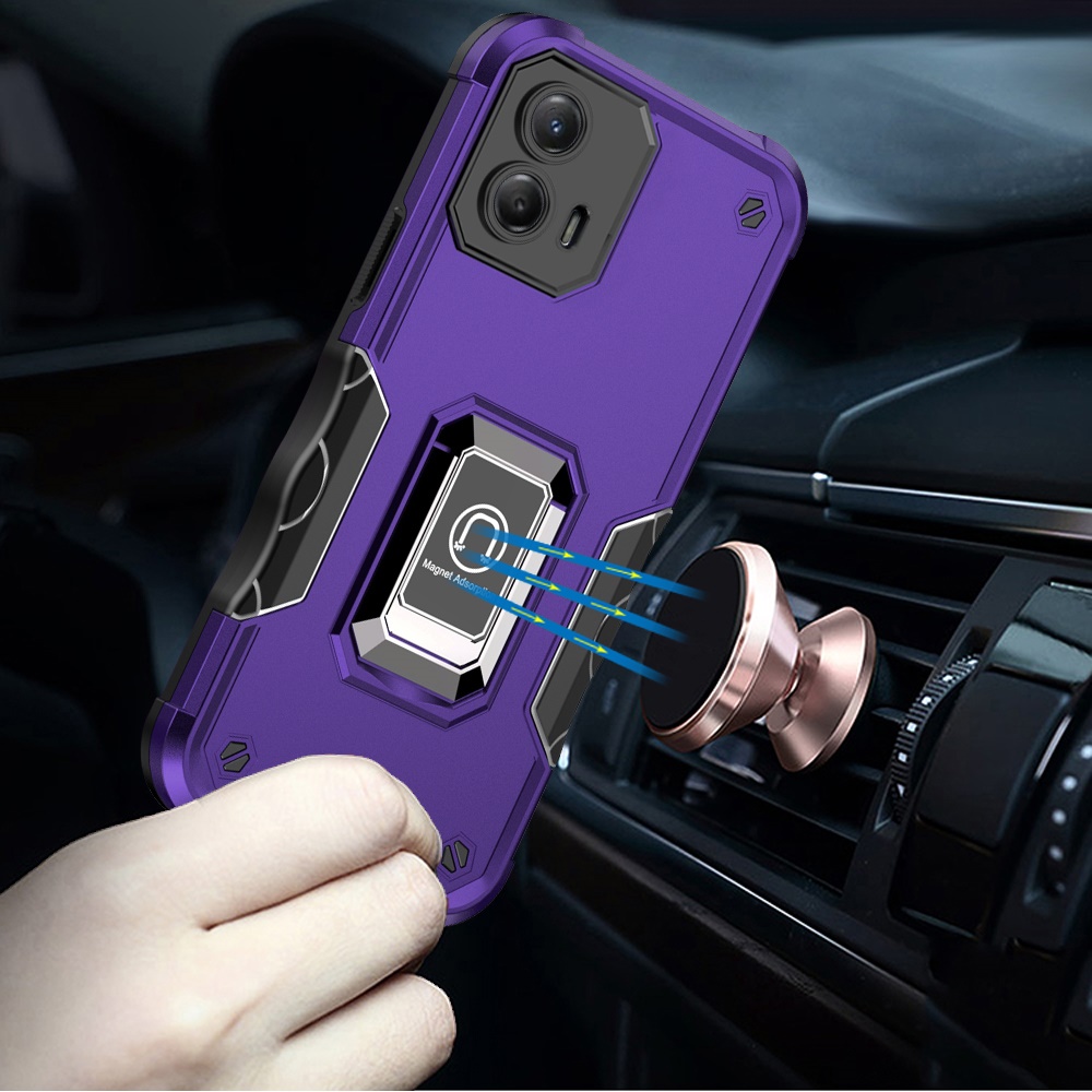 For Motorola G Power 5G (2024) Hybrid with Magnetic Ring Holder Stand Case Cover - Picture 24 of 81