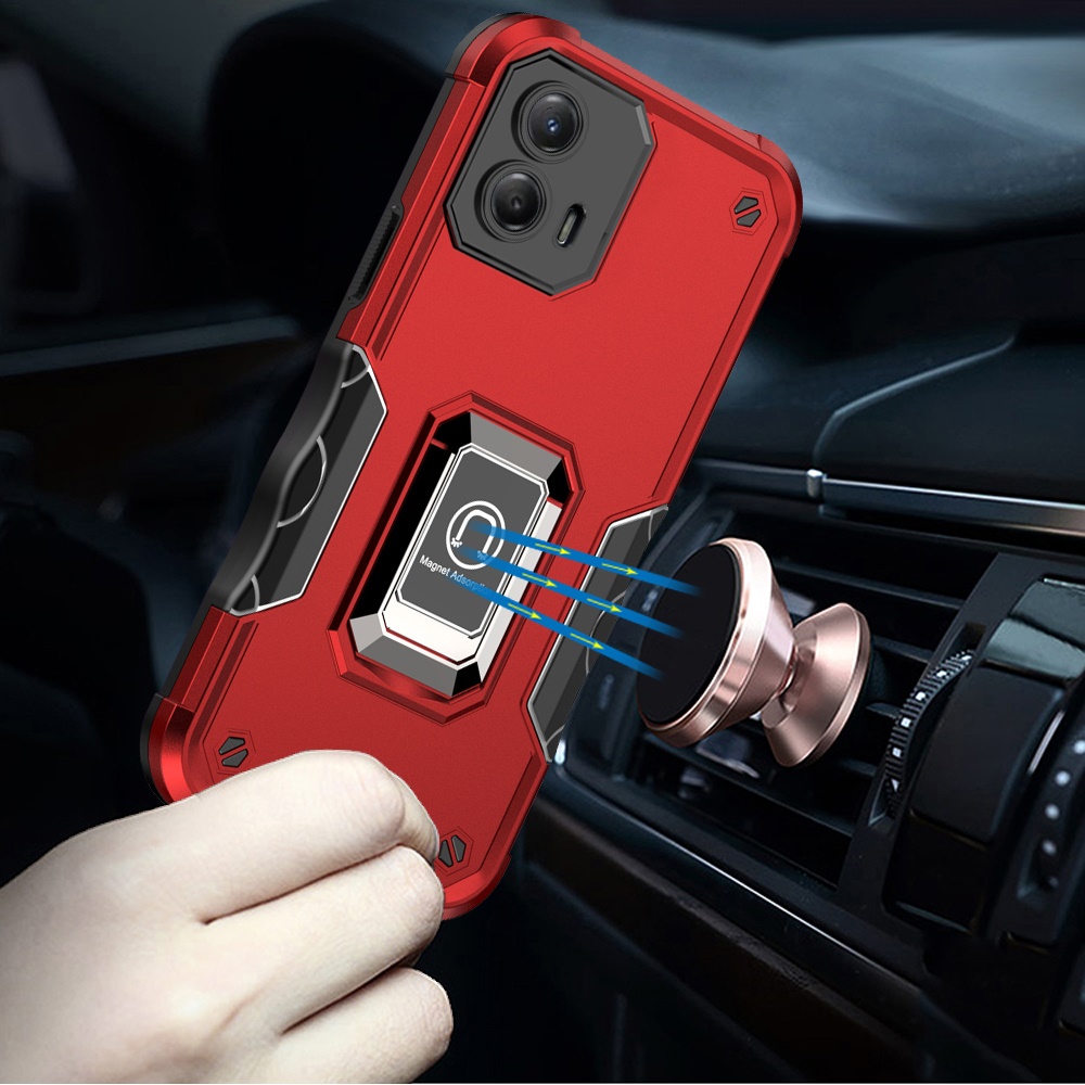For Motorola G Power 5G (2024) Hybrid with Magnetic Ring Holder Stand Case Cover - Picture 34 of 81