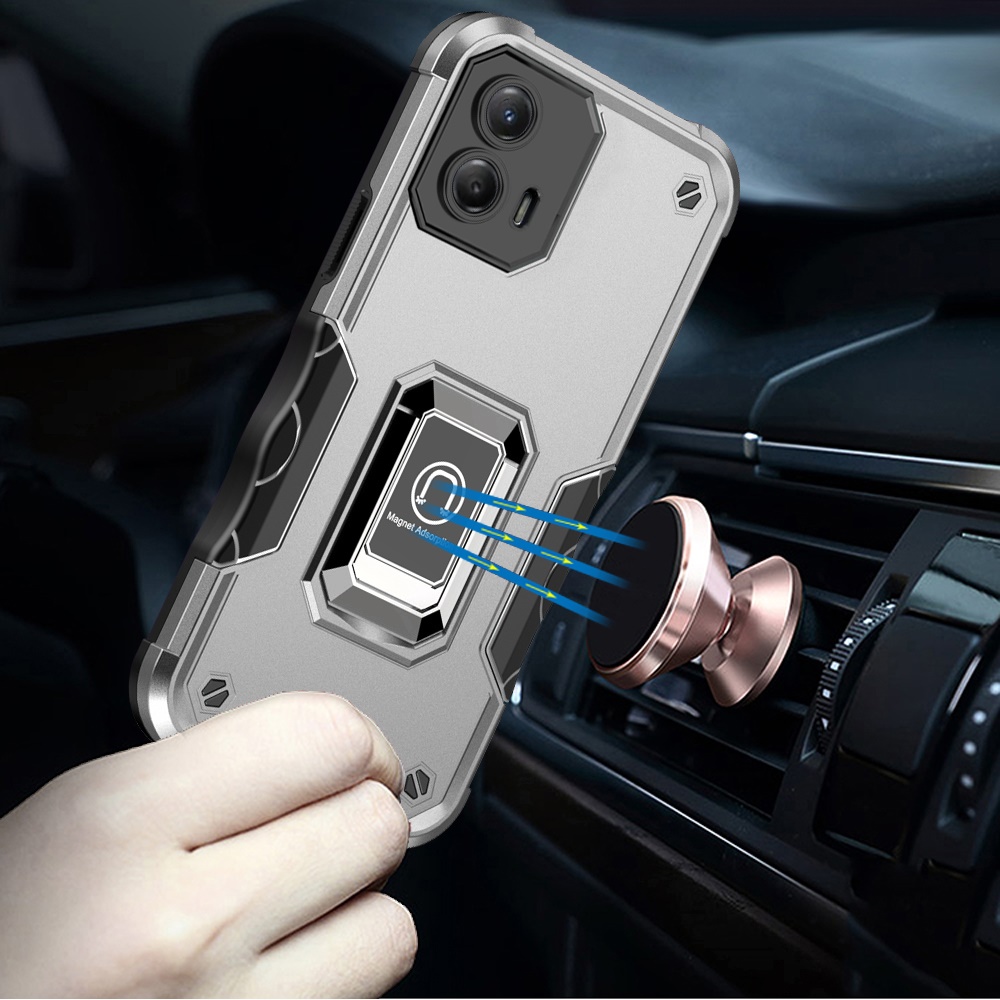 For Motorola G Power 5G (2024) Hybrid with Magnetic Ring Holder Stand Case Cover - Picture 54 of 81