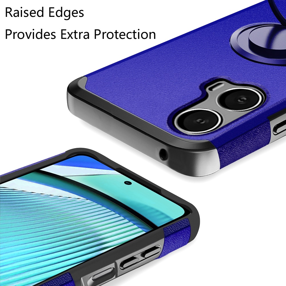 Funda protectora con soporte para PC híbrido con soporte de anillo para Motorola Moto G Power 5G 2024 - Imagen 25 de 66