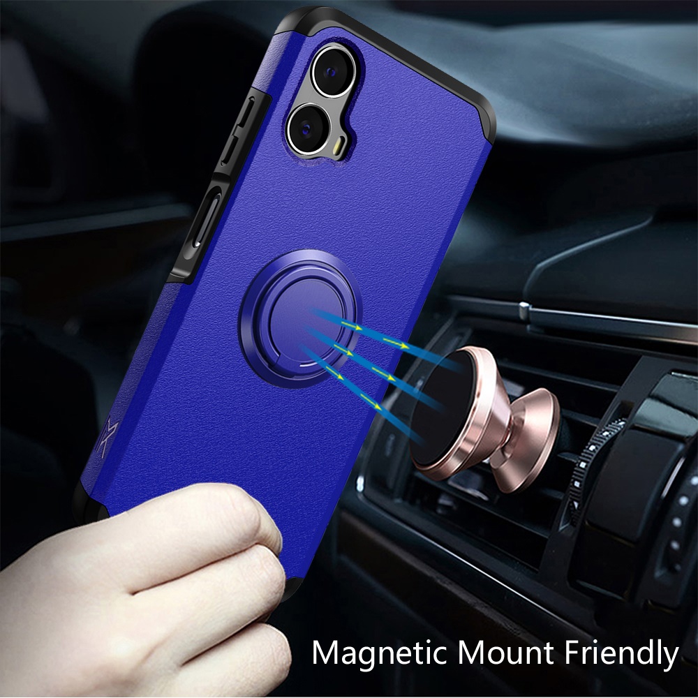 Funda protectora con soporte para PC híbrido con soporte de anillo para Motorola Moto G Power 5G 2024 - Imagen 24 de 66