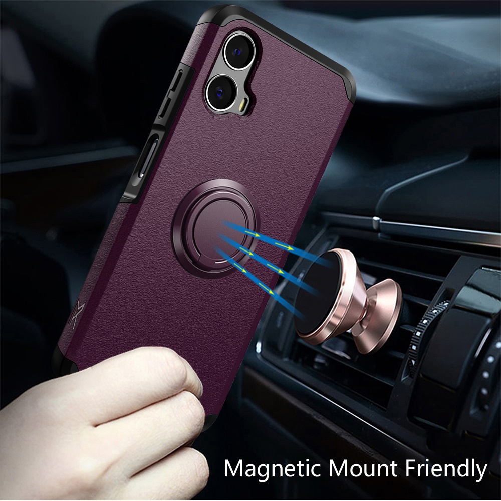 Funda protectora con soporte para PC híbrido con soporte de anillo para Motorola Moto G Power 5G 2024 - Imagen 33 de 66