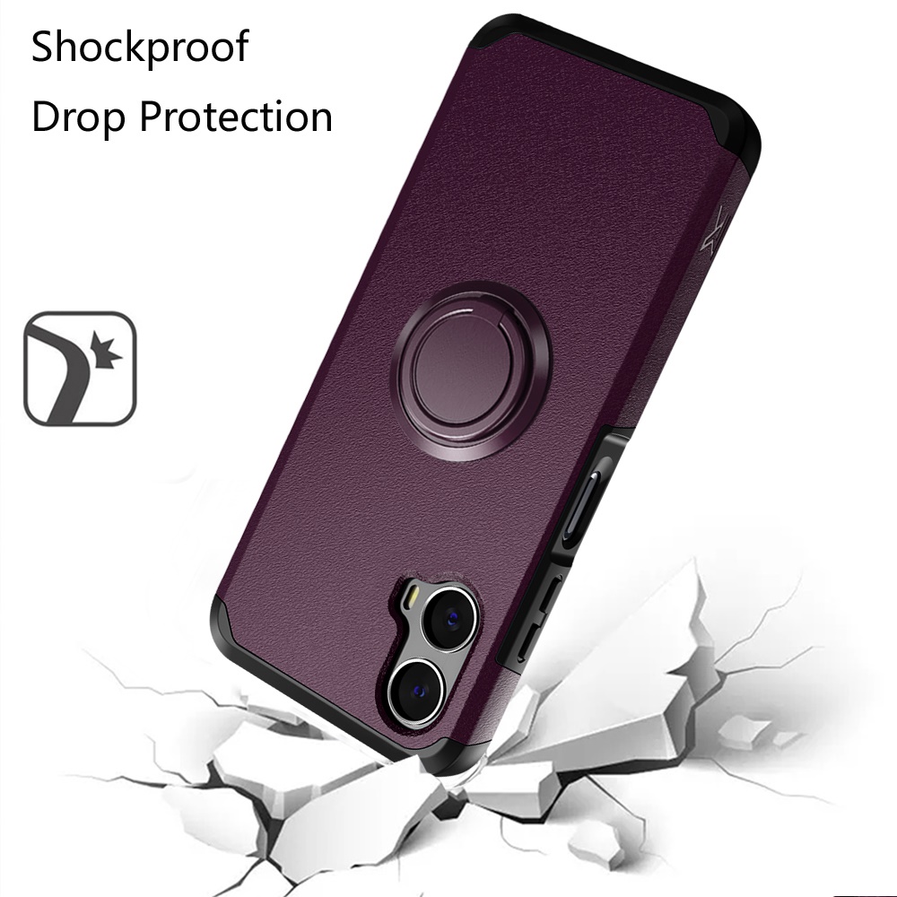 Funda protectora con soporte para PC híbrido con soporte de anillo para Motorola Moto G Power 5G 2024 - Imagen 31 de 66