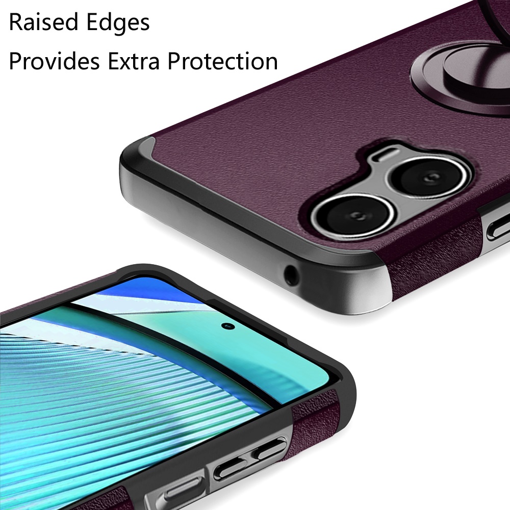Funda protectora con soporte para PC híbrido con soporte de anillo para Motorola Moto G Power 5G 2024 - Imagen 34 de 66