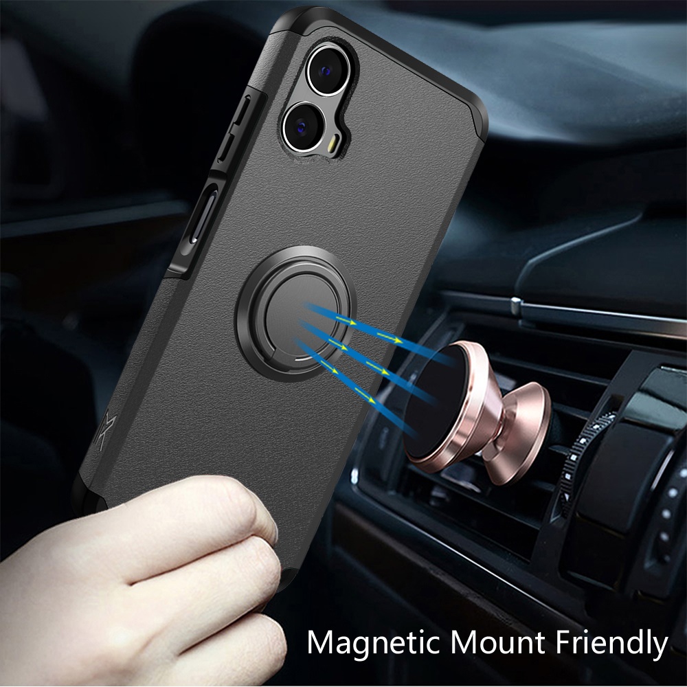 Funda protectora con soporte para PC híbrido con soporte de anillo para Motorola Moto G Power 5G 2024 - Imagen 59 de 66