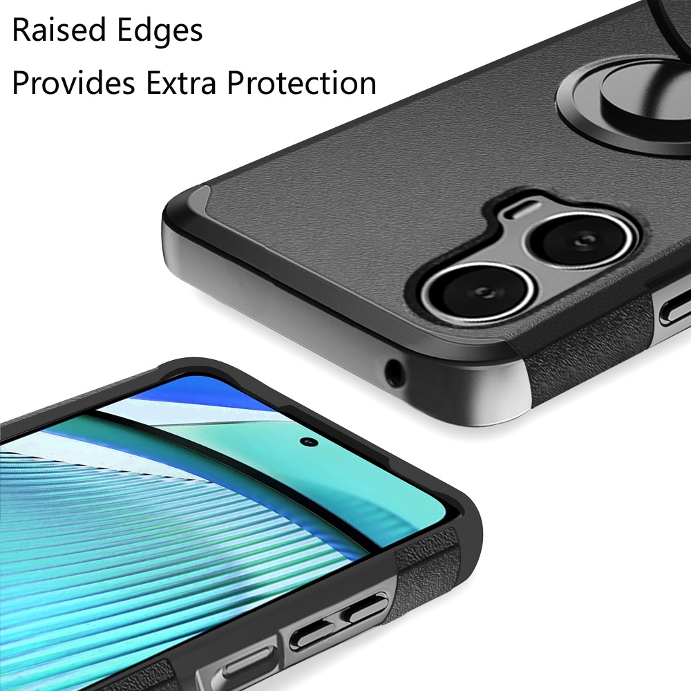 Funda protectora con soporte para PC híbrido con soporte de anillo para Motorola Moto G Power 5G 2024 - Imagen 60 de 66