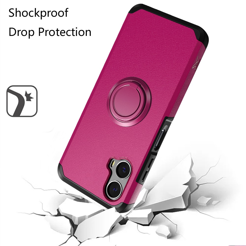 Funda protectora con soporte para PC híbrido con soporte de anillo para Motorola Moto G Power 5G 2024 - Imagen 40 de 66