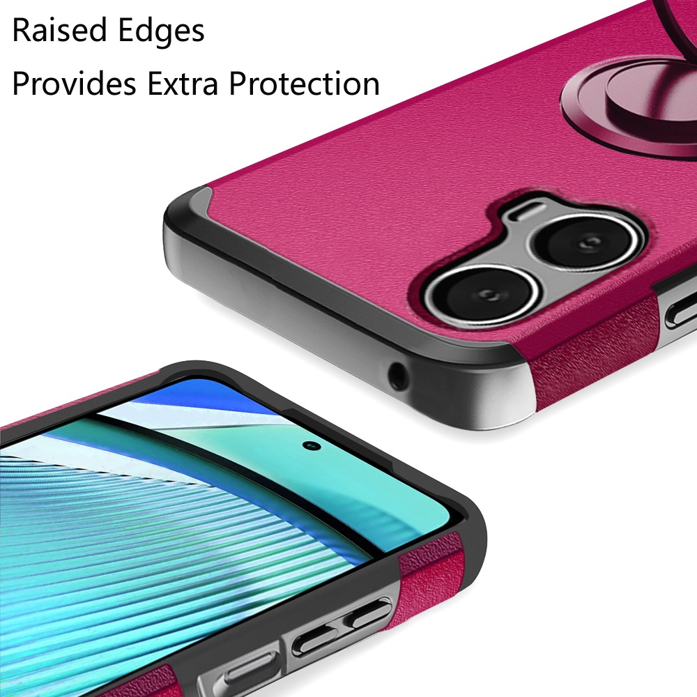Funda protectora con soporte para PC híbrido con soporte de anillo para Motorola Moto G Power 5G 2024 - Imagen 43 de 66