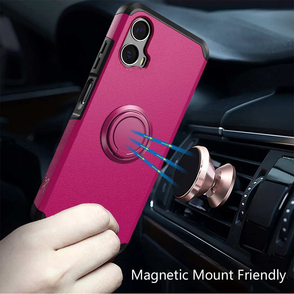 Funda protectora con soporte para PC híbrido con soporte de anillo para Motorola Moto G Power 5G 2024 - Imagen 42 de 66