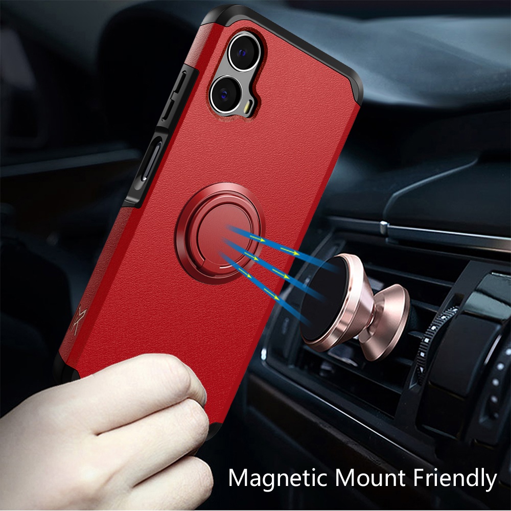 Funda protectora con soporte para PC híbrido con soporte de anillo para Motorola Moto G Power 5G 2024 - Imagen 50 de 66