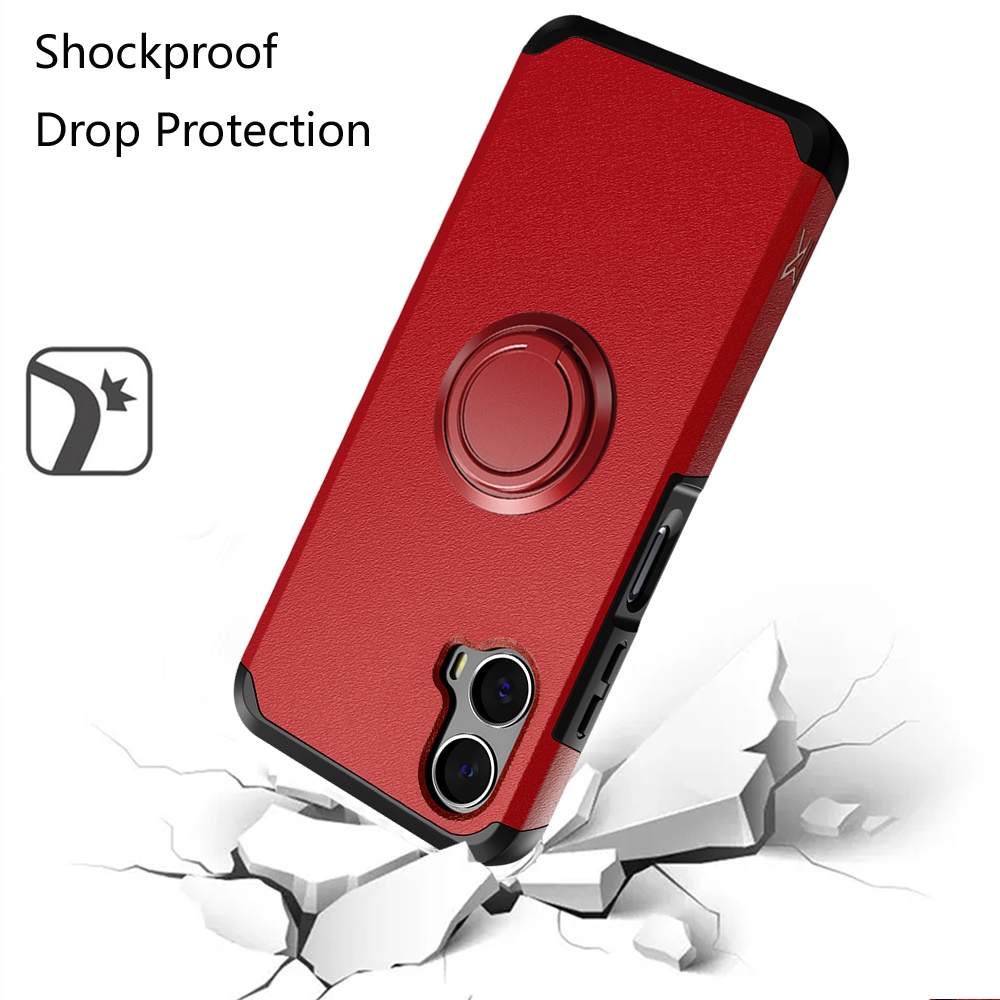 Funda protectora con soporte para PC híbrido con soporte de anillo para Motorola Moto G Power 5G 2024 - Imagen 48 de 66