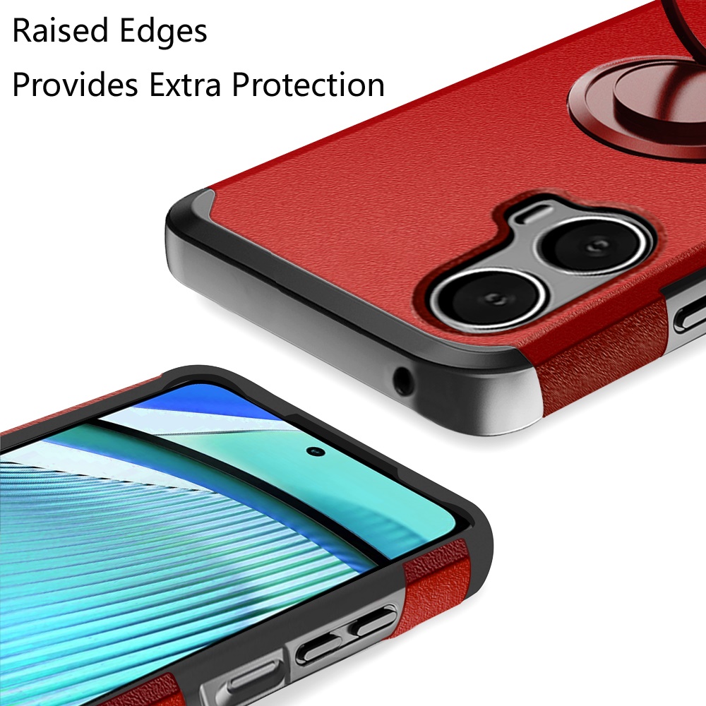 Funda protectora con soporte para PC híbrido con soporte de anillo para Motorola Moto G Power 5G 2024 - Imagen 51 de 66