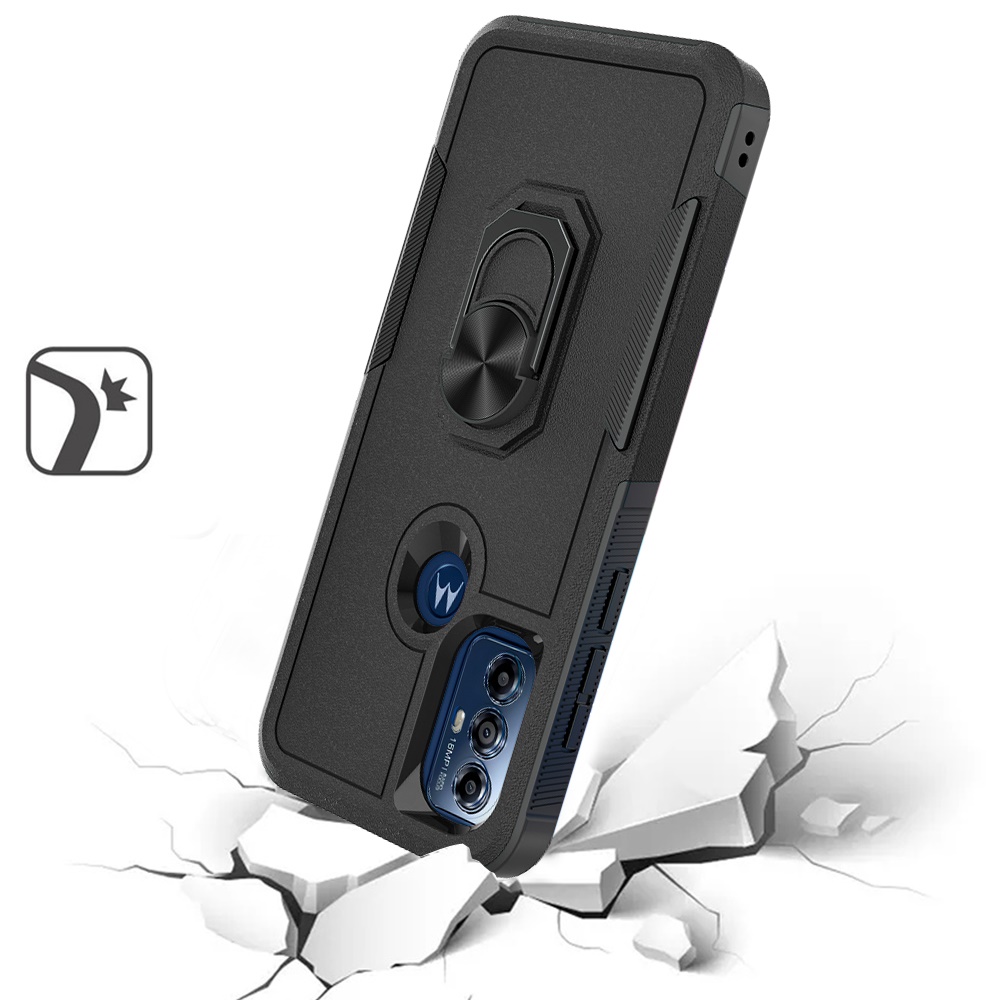 Für Motorola Moto G Play 2023 Hybrid Robust TPU Sturzsicher Ring Ständer Hülle Cover - Bild 12 von 43