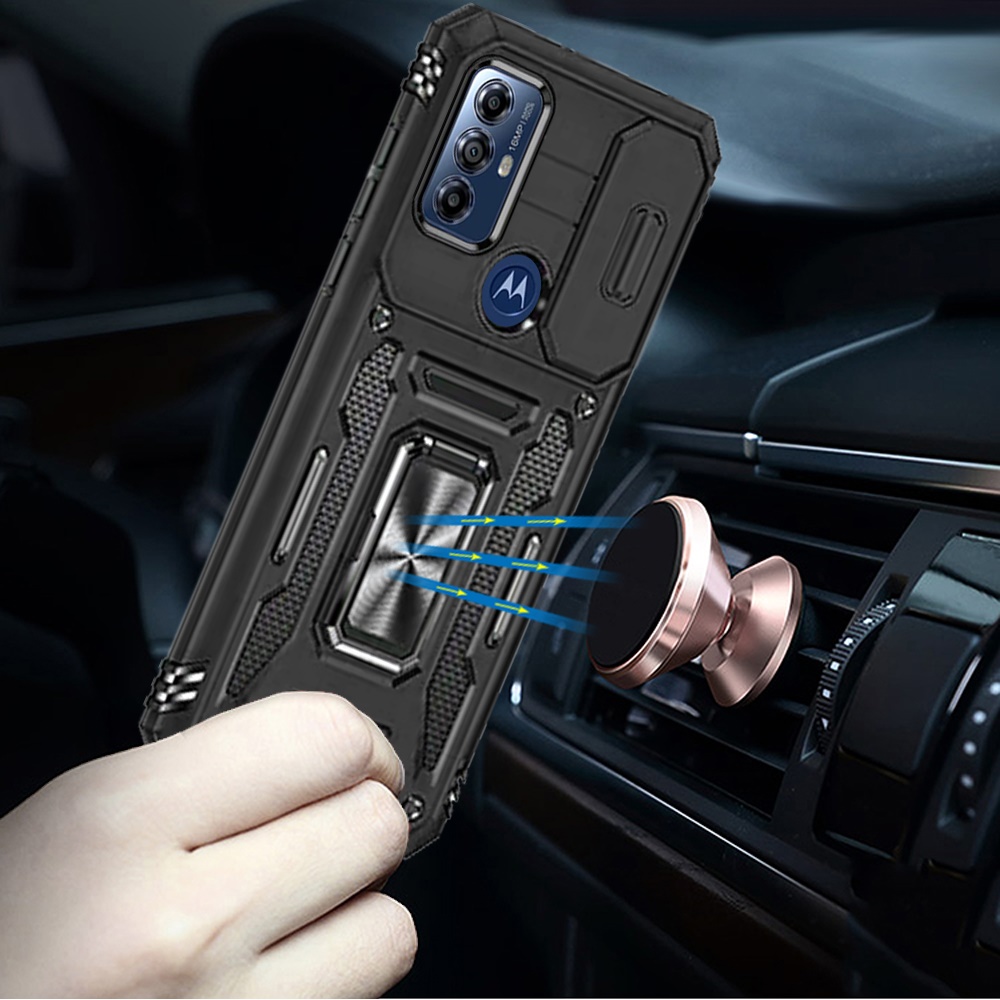 Für Motorola Moto G Play 2023 Hybrid Case mit Ringständer & Kamera Fensterabdeckung - Bild 12 von 49