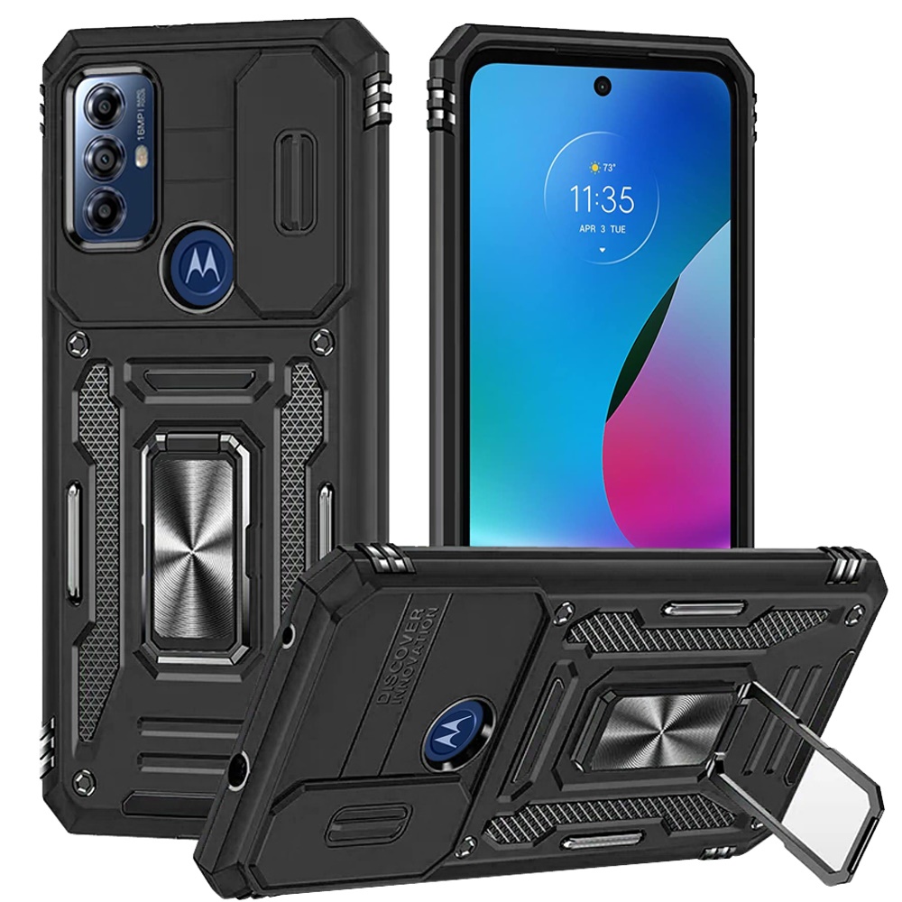 Für Motorola Moto G Play 2023 Hybrid Case mit Ringständer & Kamera Fensterabdeckung - Bild 11 von 49