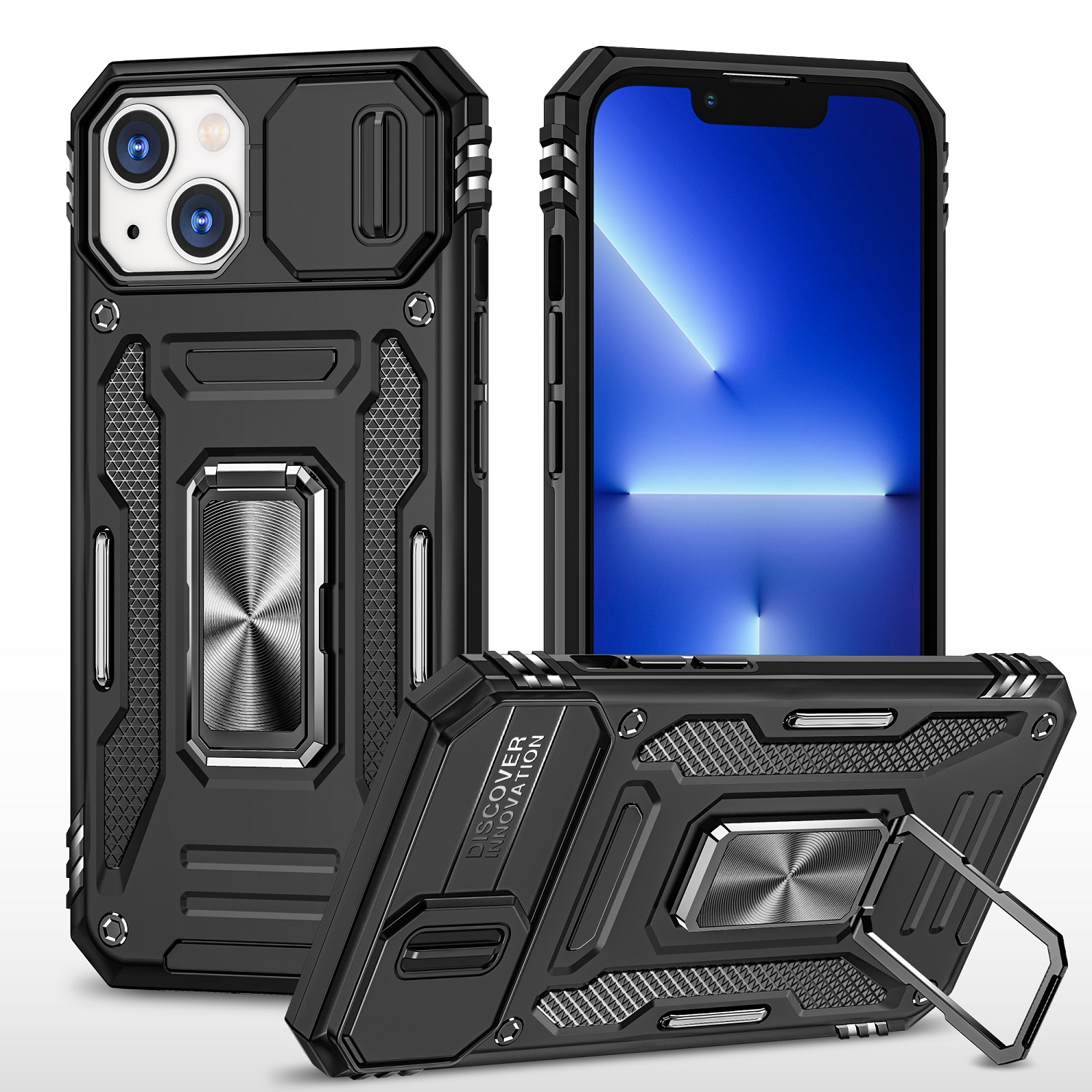 Für Motorola Moto G Play 2023 Hybrid Case mit Ringständer & Kamera Fensterabdeckung - Bild 14 von 49