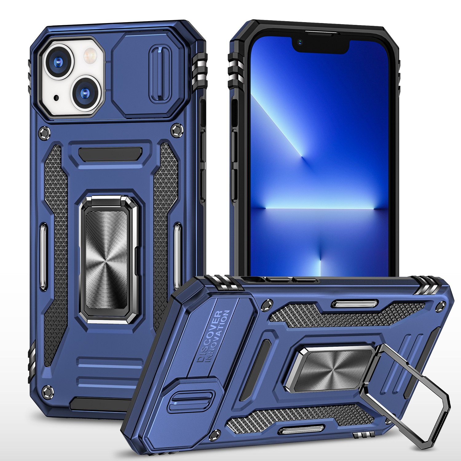 Für Motorola Moto G Play 2023 Hybrid Case mit Ringständer & Kamera Fensterabdeckung - Bild 30 von 49