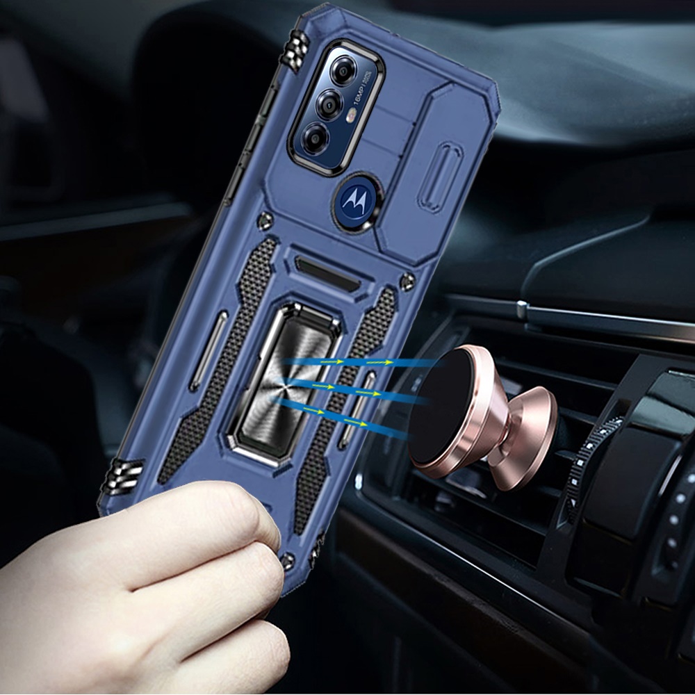 Für Motorola Moto G Play 2023 Hybrid Case mit Ringständer & Kamera Fensterabdeckung - Bild 28 von 49