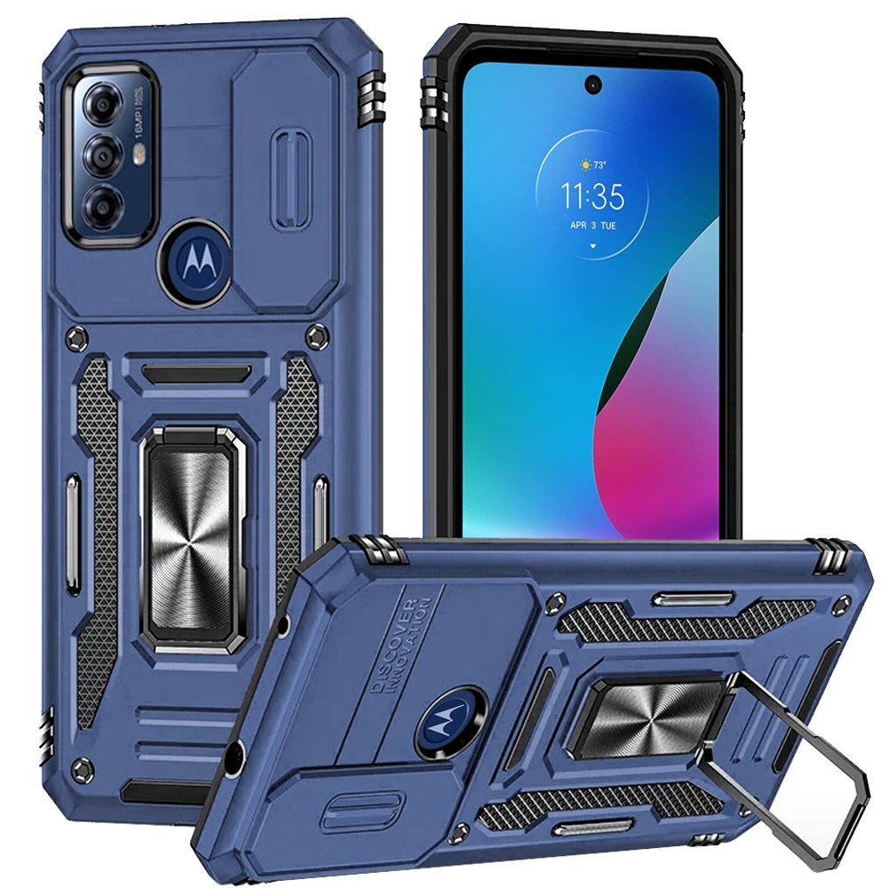 Für Motorola Moto G Play 2023 Hybrid Case mit Ringständer & Kamera Fensterabdeckung - Bild 27 von 49
