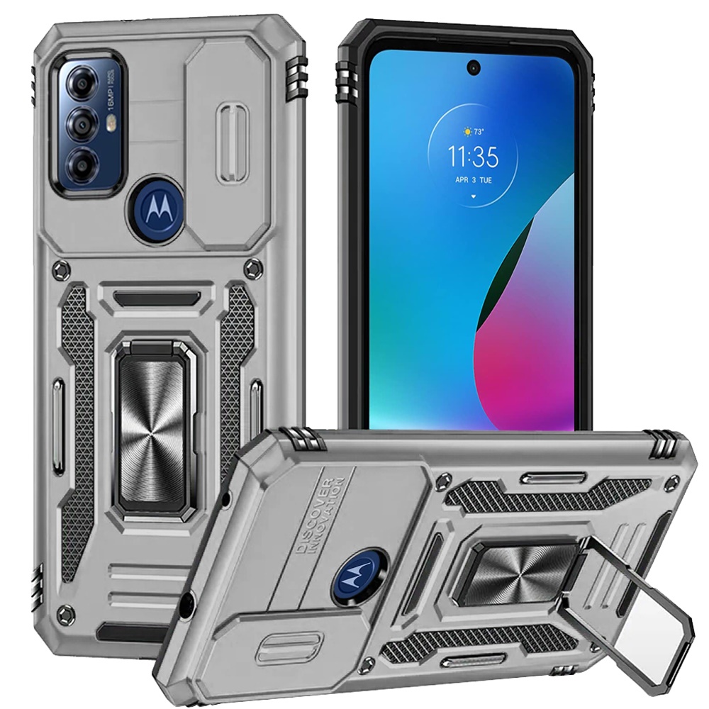 Für Motorola Moto G Play 2023 Hybrid Case mit Ringständer & Kamera Fensterabdeckung - Bild 35 von 49