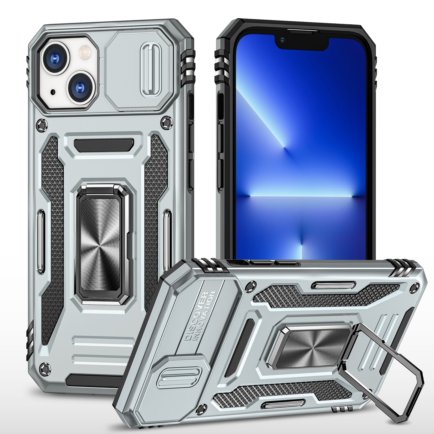 Für Motorola Moto G Play 2023 Hybrid Case mit Ringständer & Kamera Fensterabdeckung - Bild 38 von 49