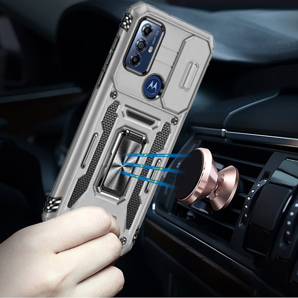 Für Motorola Moto G Play 2023 Hybrid Case mit Ringständer & Kamera Fensterabdeckung - Bild 36 von 49