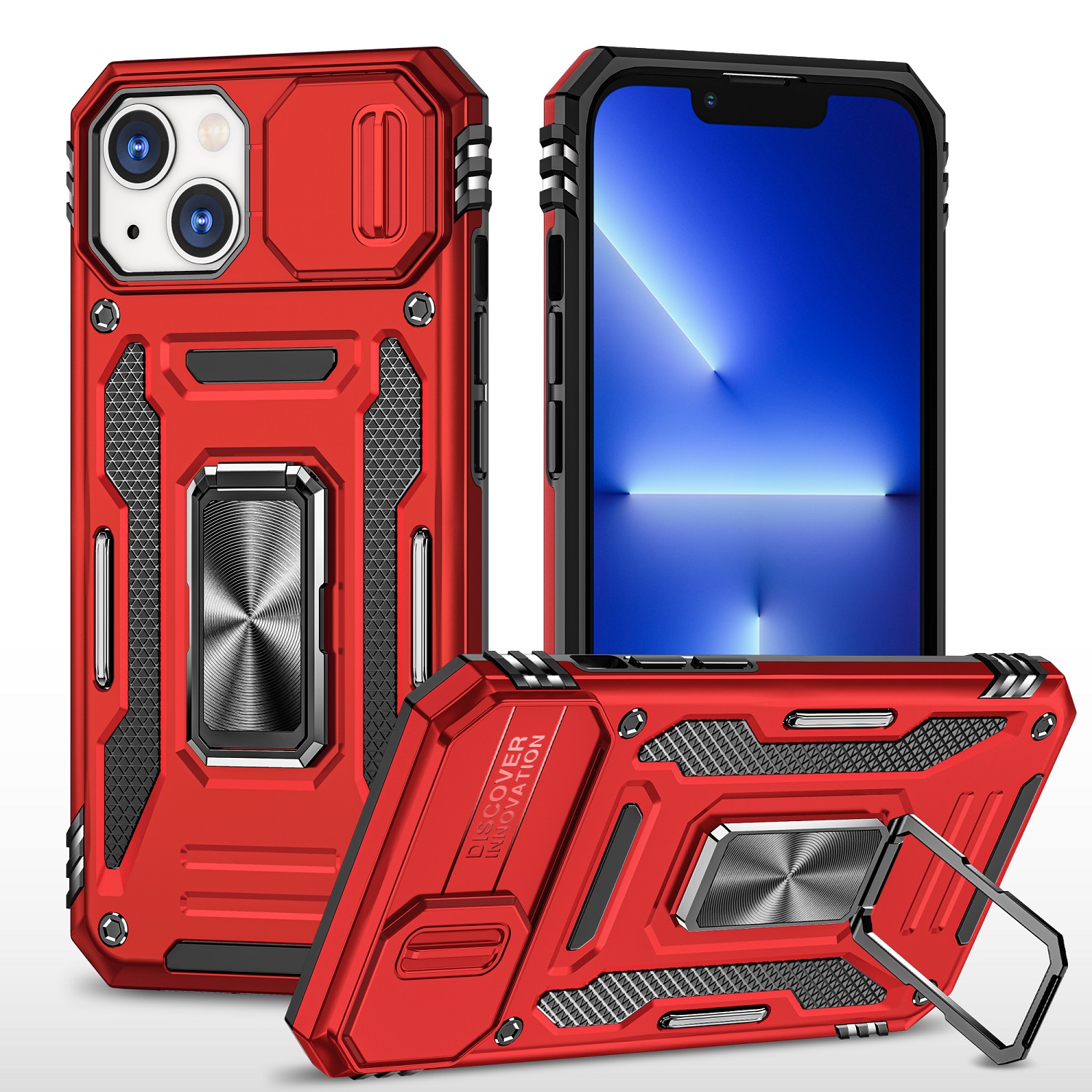 Für Motorola Moto G Play 2023 Hybrid Case mit Ringständer & Kamera Fensterabdeckung - Bild 22 von 49