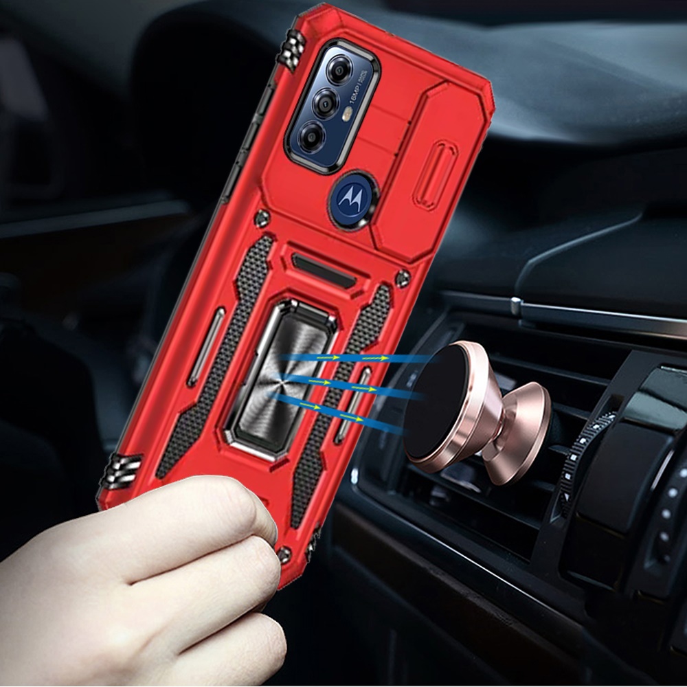 Für Motorola Moto G Play 2023 Hybrid Case mit Ringständer & Kamera Fensterabdeckung - Bild 20 von 49