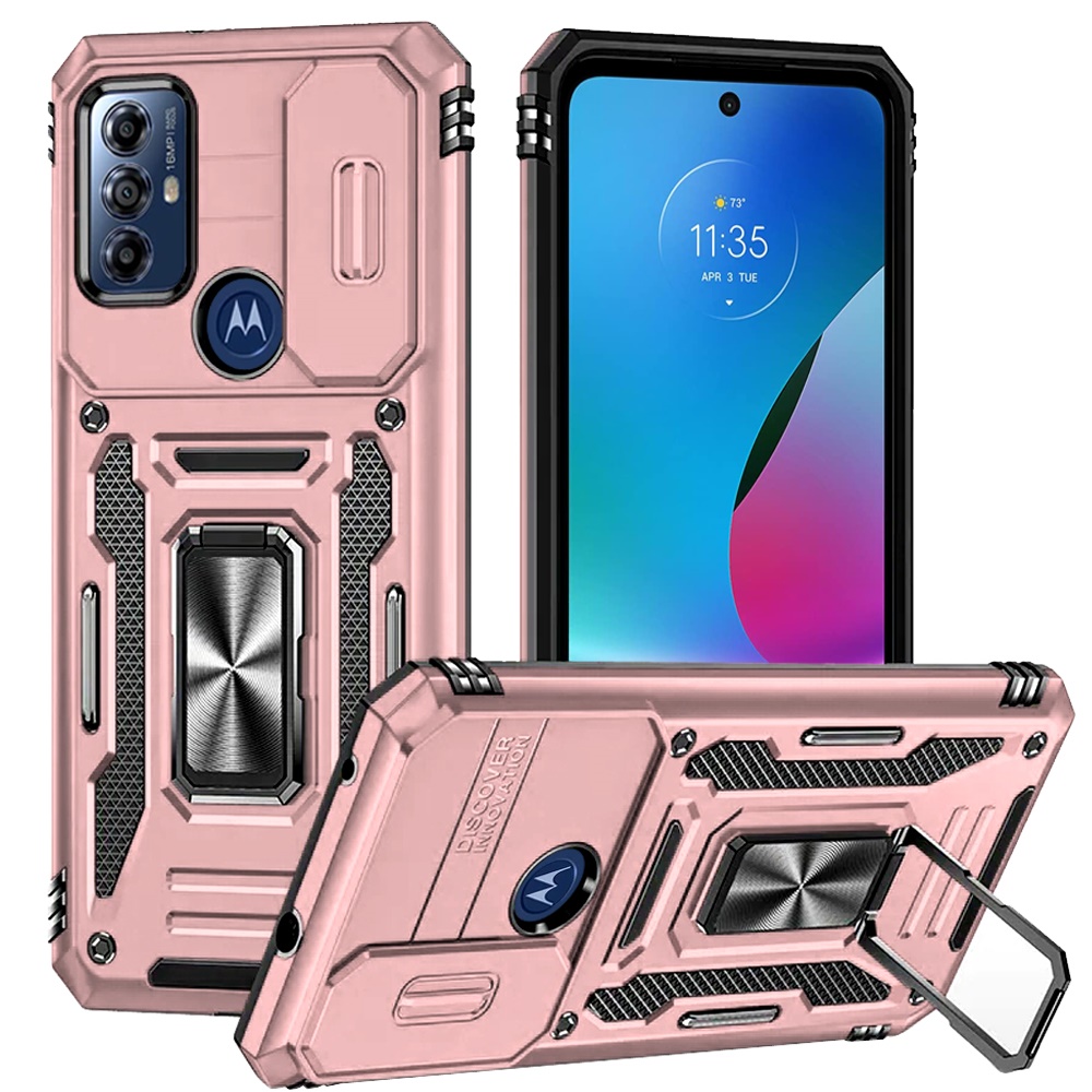 Für Motorola Moto G Play 2023 Hybrid Case mit Ringständer & Kamera Fensterabdeckung - Bild 43 von 49