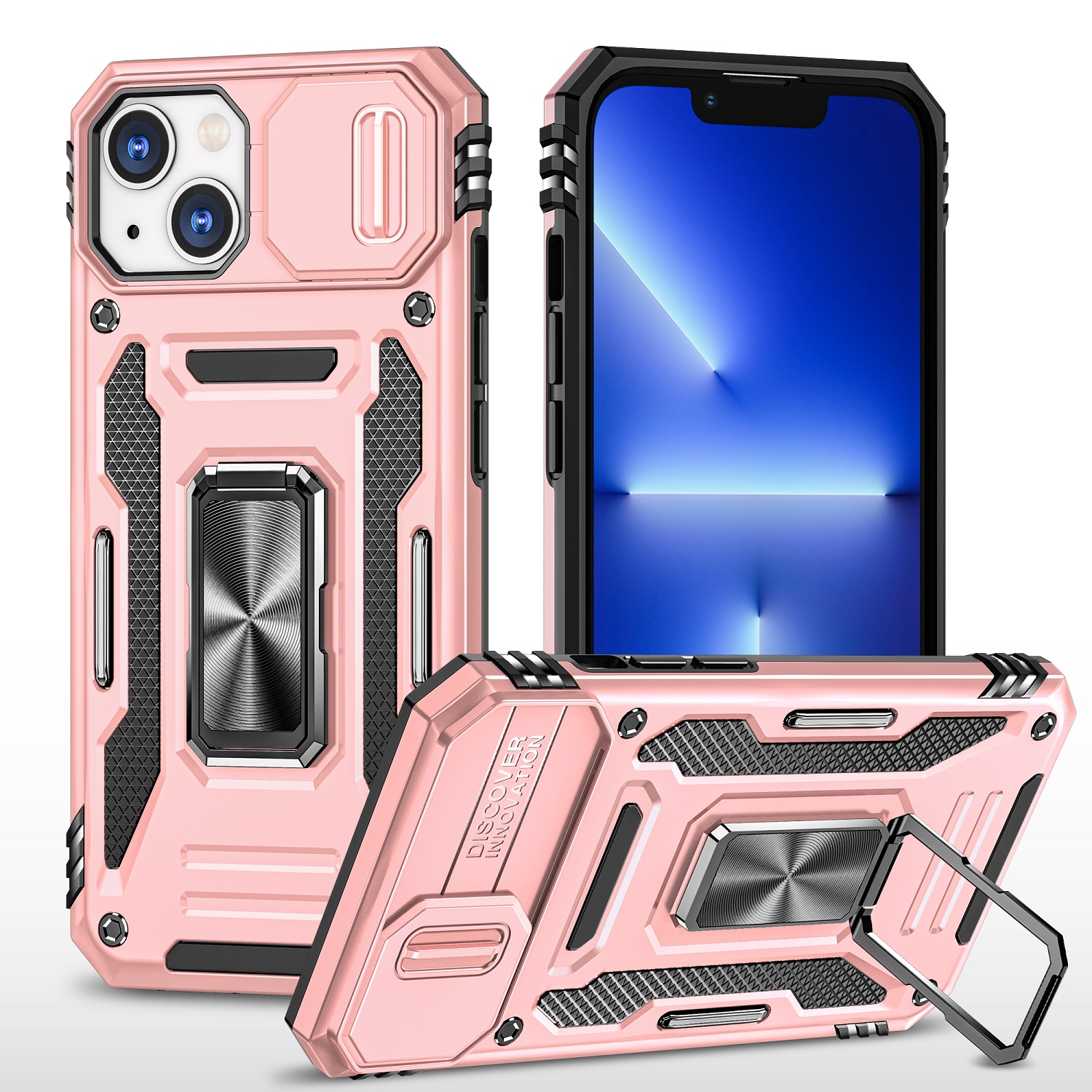 Für Motorola Moto G Play 2023 Hybrid Case mit Ringständer & Kamera Fensterabdeckung - Bild 46 von 49