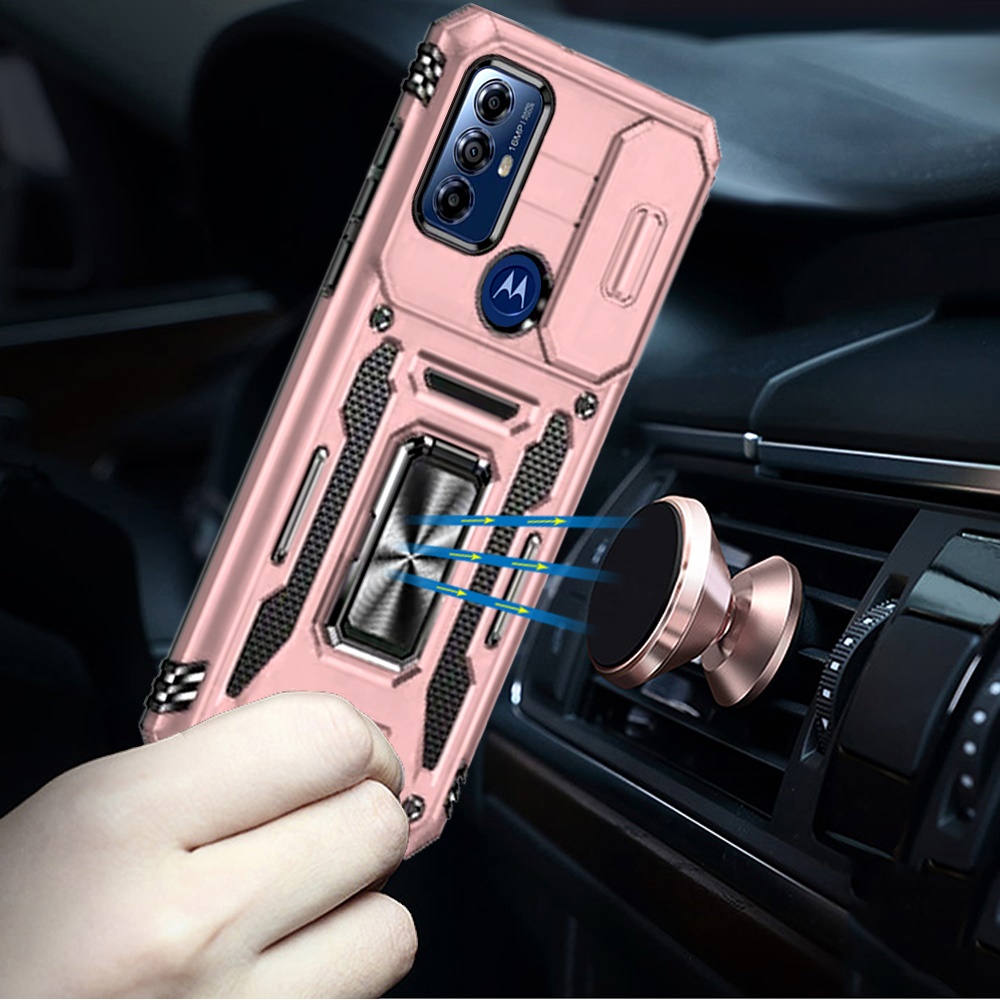 Für Motorola Moto G Play 2023 Hybrid Case mit Ringständer & Kamera Fensterabdeckung - Bild 44 von 49