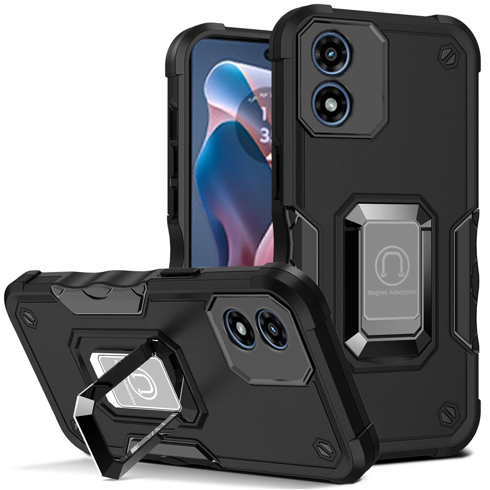 For Motorola Moto G Play 2024 Hybrid with Magnetic Ring Holder Stand Case Cover - 第 12/67 張圖片