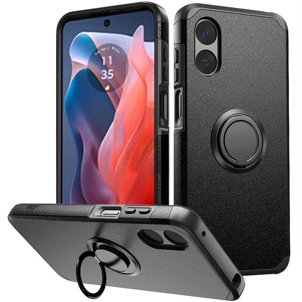 For Motorola Moto G Play 2024 Kickstand Hybrid with Rotate Ring Stand Case Cover - Picture 13 of 65