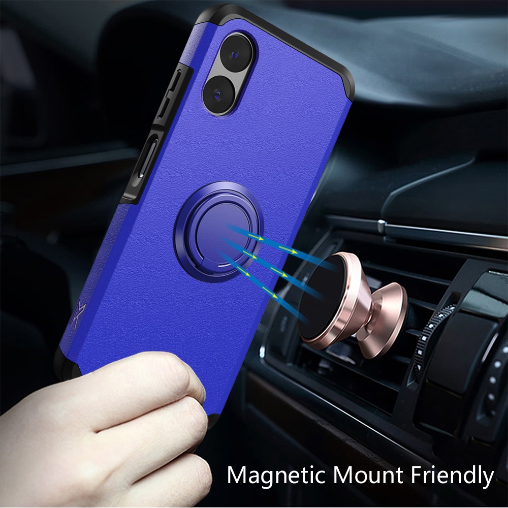 For Motorola Moto G Play 2024 Kickstand Hybrid with Rotate Ring Stand Case Cover - Picture 24 of 65