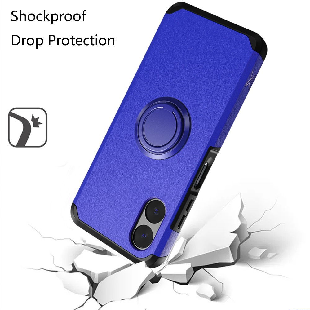 For Motorola Moto G Play 2024 Kickstand Hybrid with Rotate Ring Stand Case Cover - Picture 23 of 65