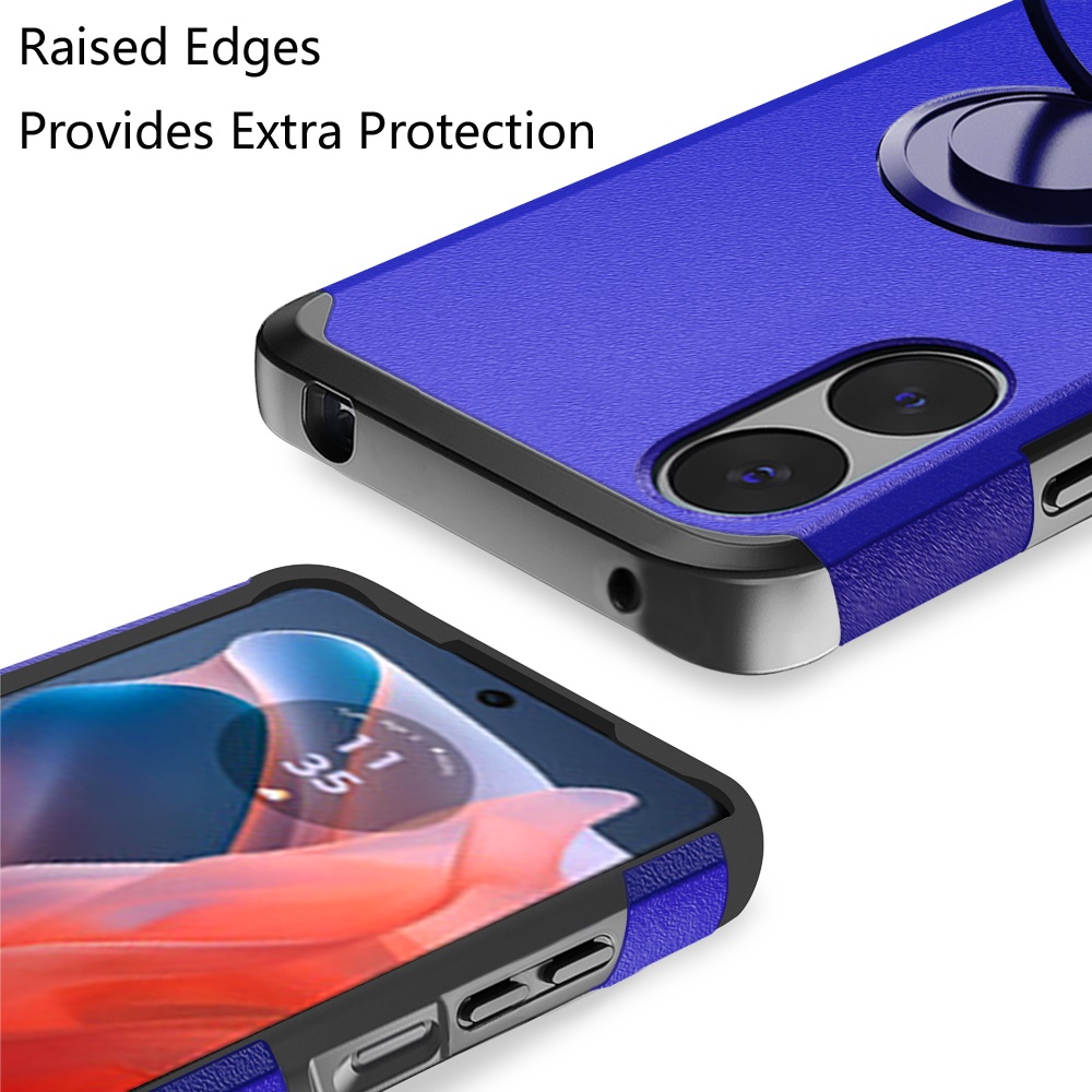 For Motorola Moto G Play 2024 Kickstand Hybrid with Rotate Ring Stand Case Cover - Picture 25 of 65