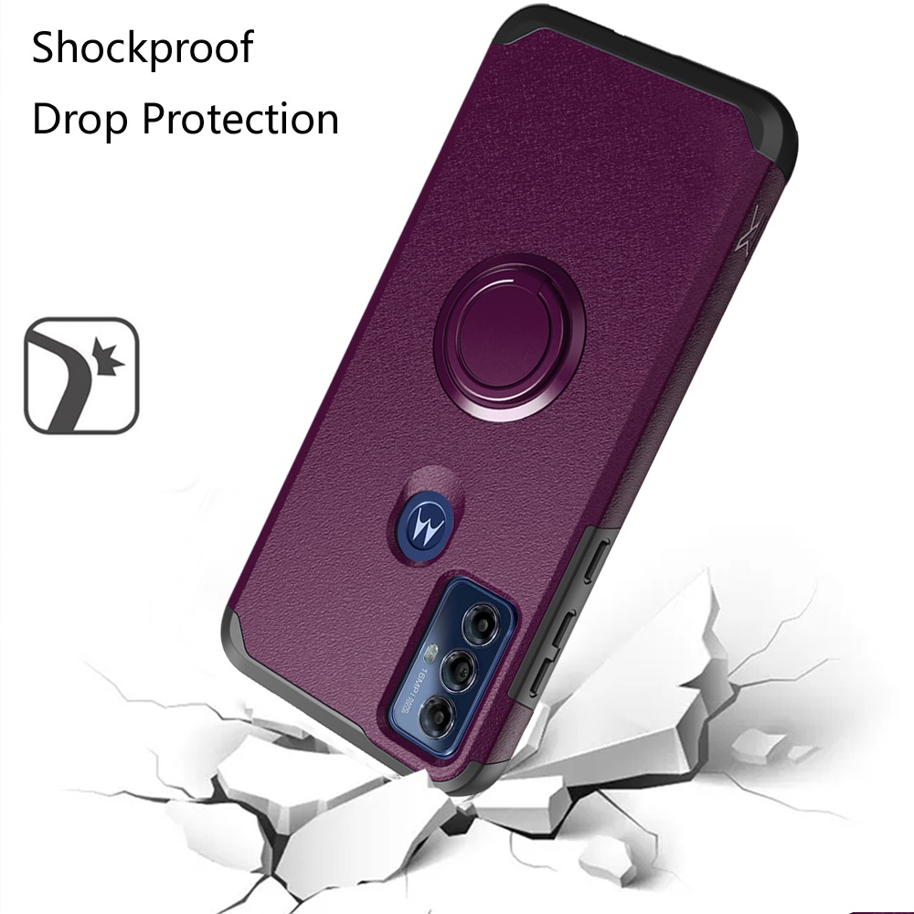 For Motorola Moto G Play 2024 Kickstand Hybrid with Rotate Ring Stand Case Cover - Picture 32 of 65