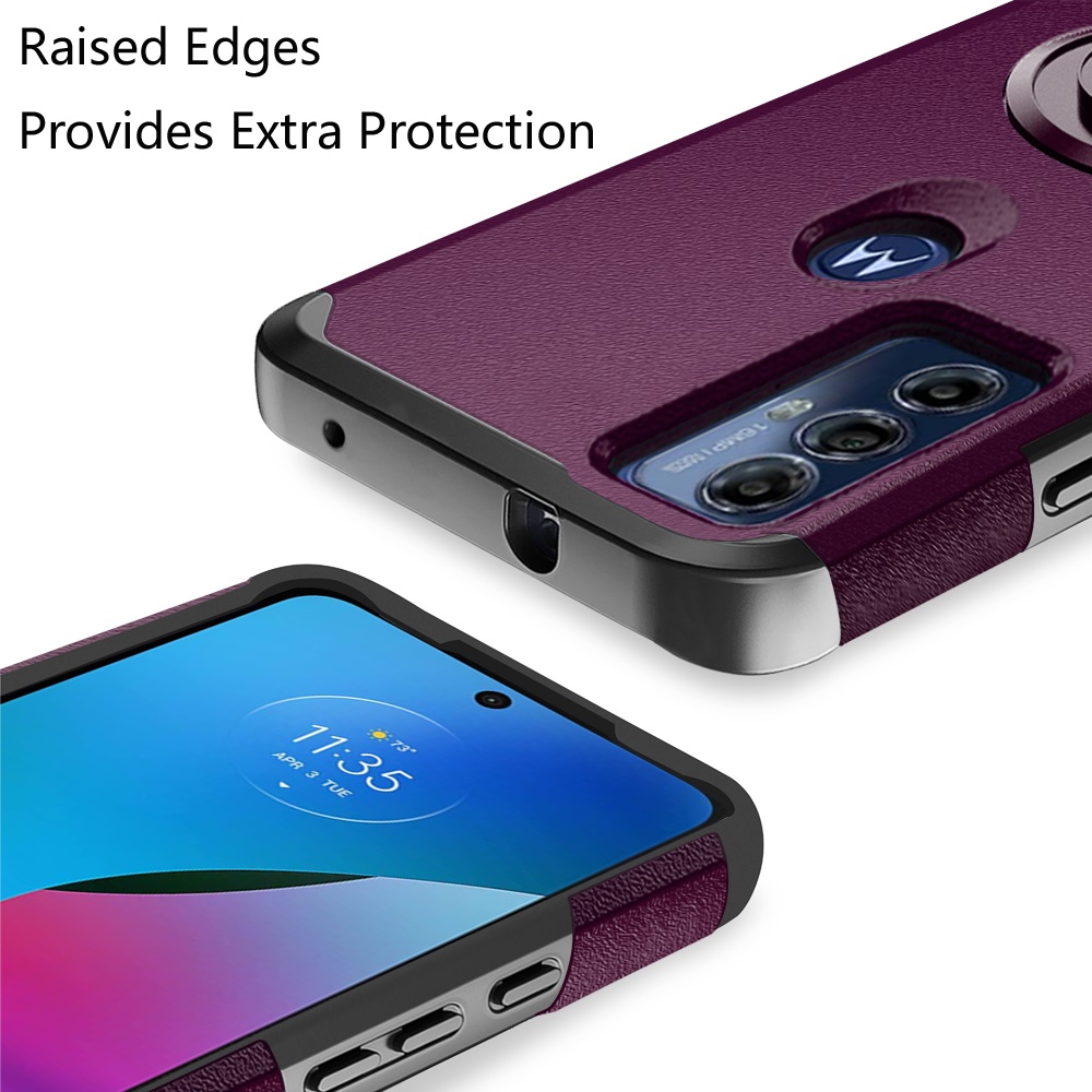 For Motorola Moto G Play 2024 Kickstand Hybrid with Rotate Ring Stand Case Cover - Picture 34 of 65