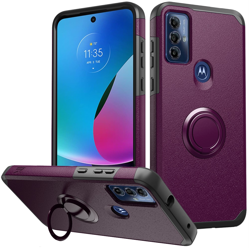 For Motorola Moto G Play 2024 Kickstand Hybrid with Rotate Ring Stand Case Cover - Picture 31 of 65
