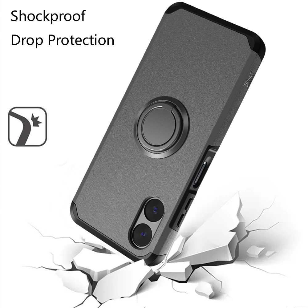 For Motorola Moto G Play 2024 Kickstand Hybrid with Rotate Ring Stand Case Cover - Picture 57 of 65
