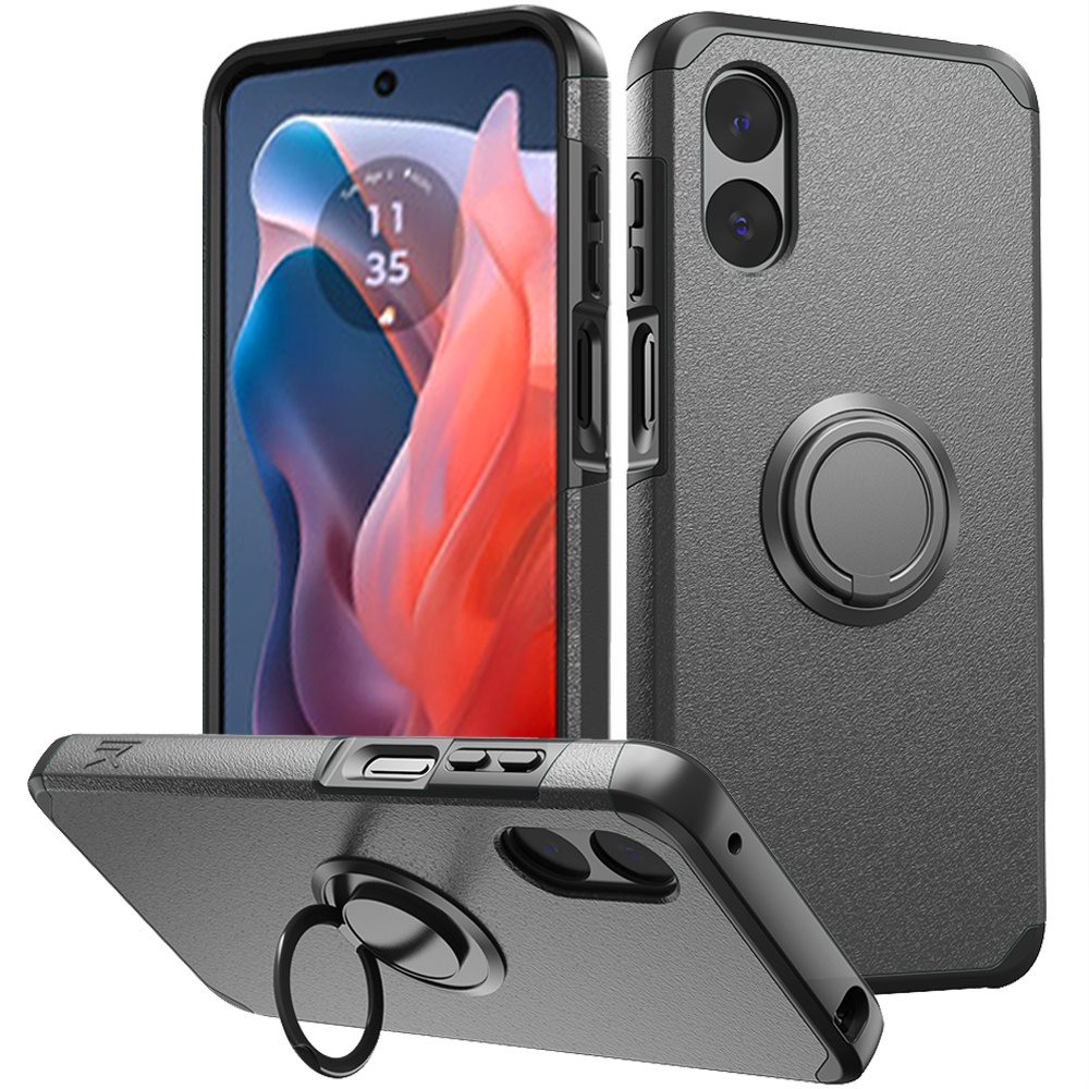 For Motorola Moto G Play 2024 Kickstand Hybrid with Rotate Ring Stand Case Cover - Picture 56 of 65