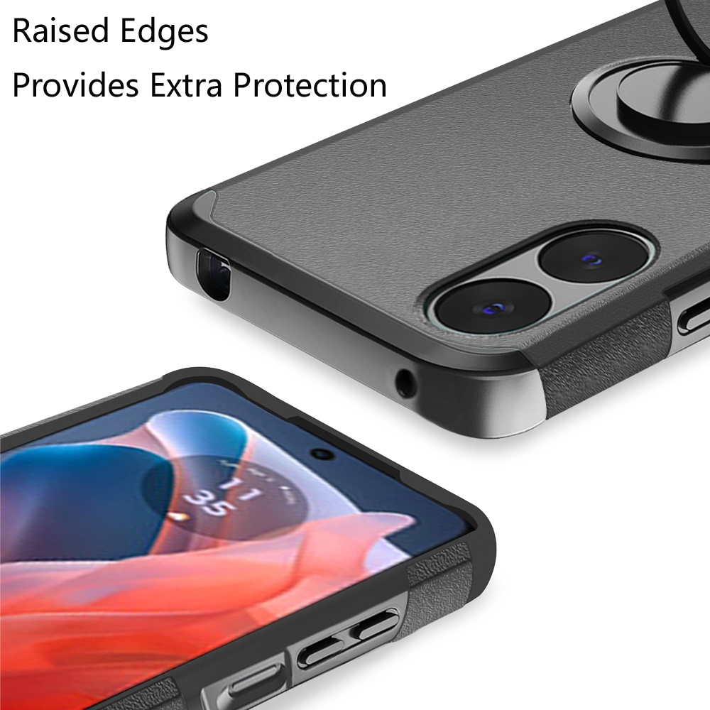 For Motorola Moto G Play 2024 Kickstand Hybrid with Rotate Ring Stand Case Cover - Picture 59 of 65