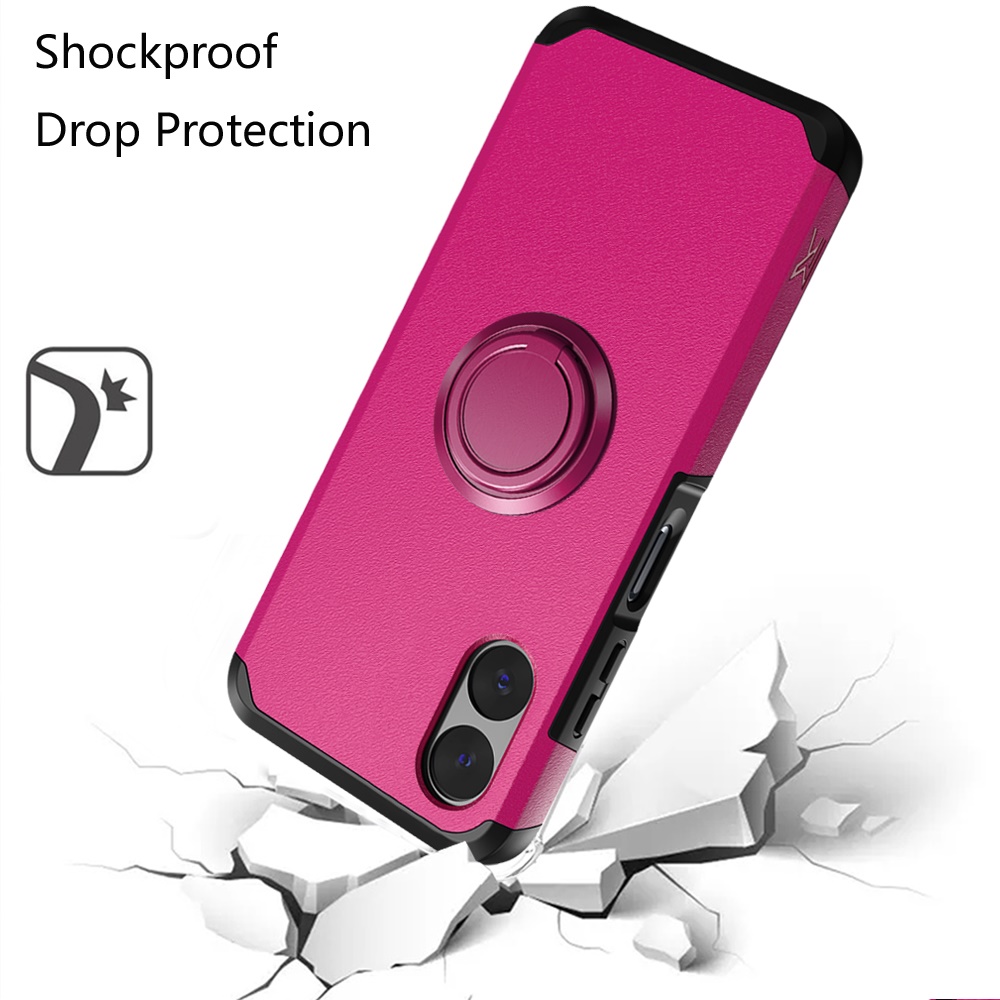 For Motorola Moto G Play 2024 Kickstand Hybrid with Rotate Ring Stand Case Cover - Picture 40 of 65