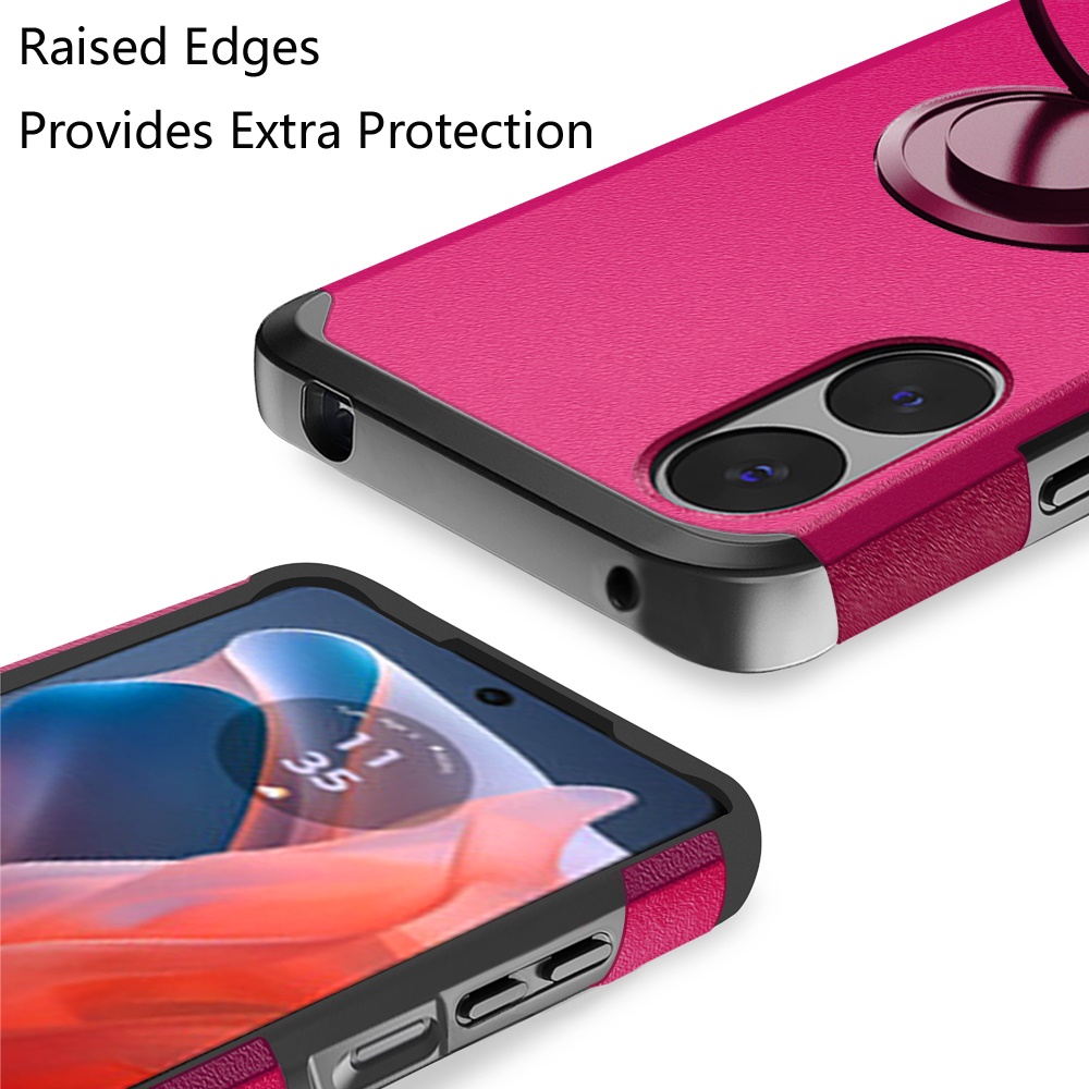 For Motorola Moto G Play 2024 Kickstand Hybrid with Rotate Ring Stand Case Cover - Picture 42 of 65