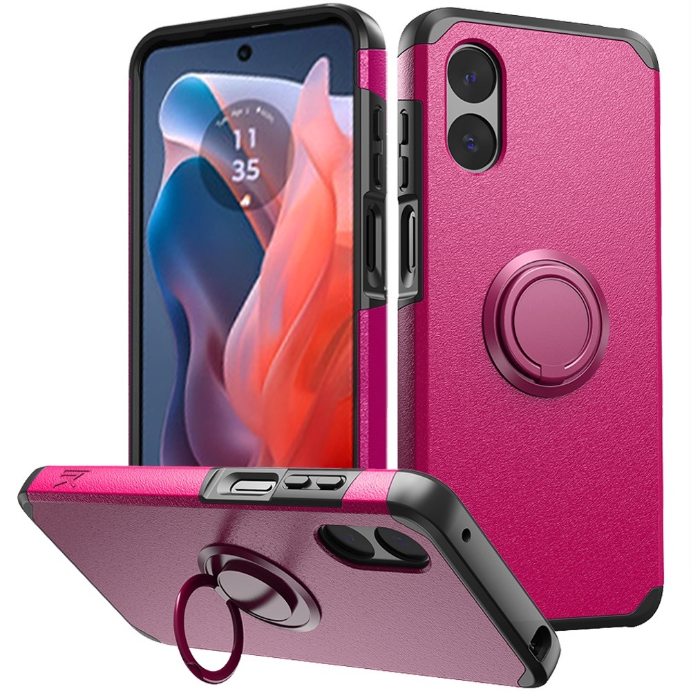 For Motorola Moto G Play 2024 Kickstand Hybrid with Rotate Ring Stand Case Cover - Picture 39 of 65